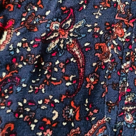 Lucky Brand Boho Peasant Blouse Blue Size Small - Picture 3 of 7